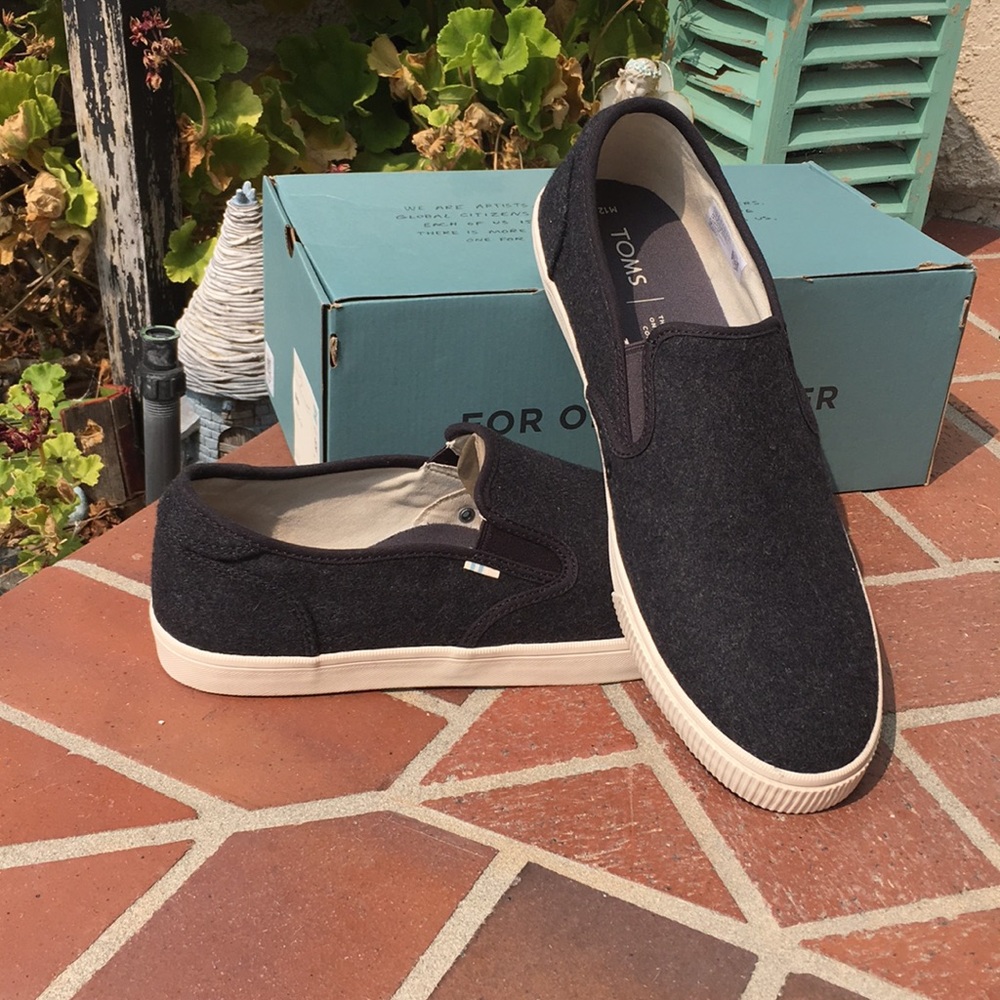 New in Box! Toms Black Baja Slip On Shoes